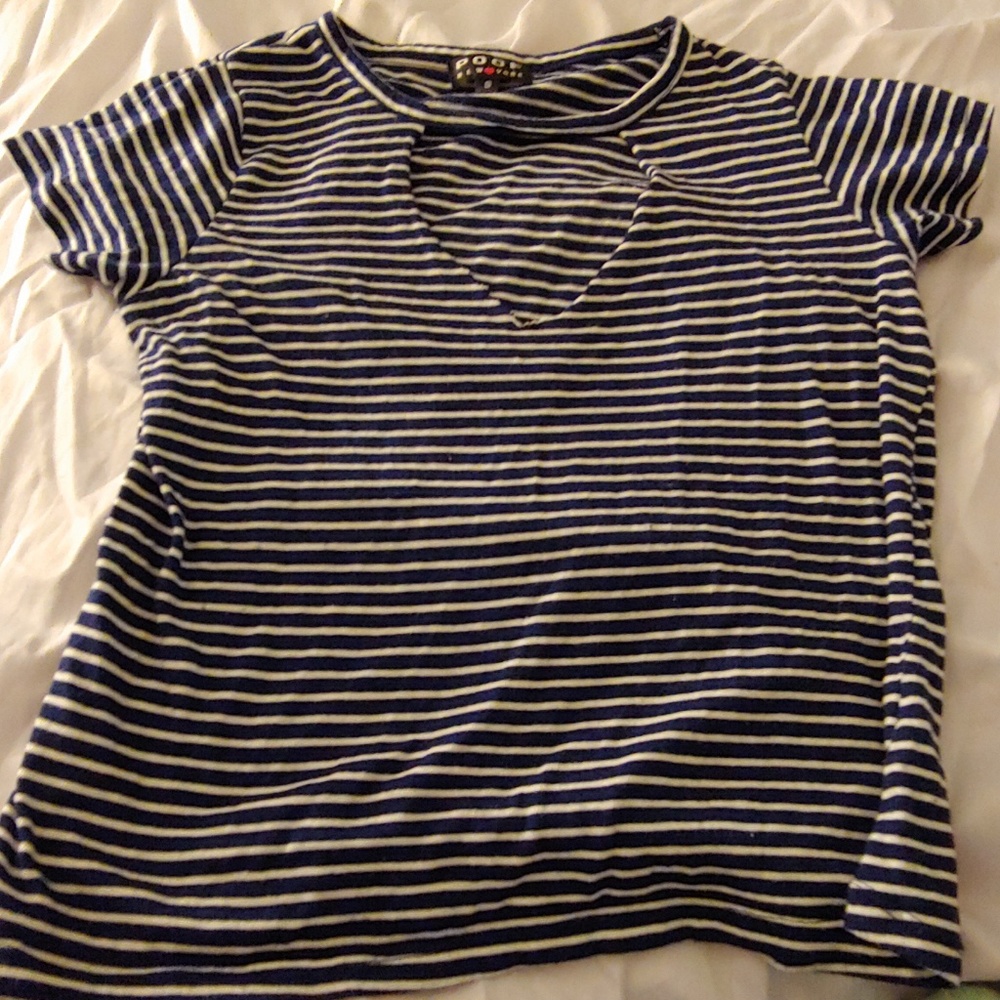 Cutout striped tee